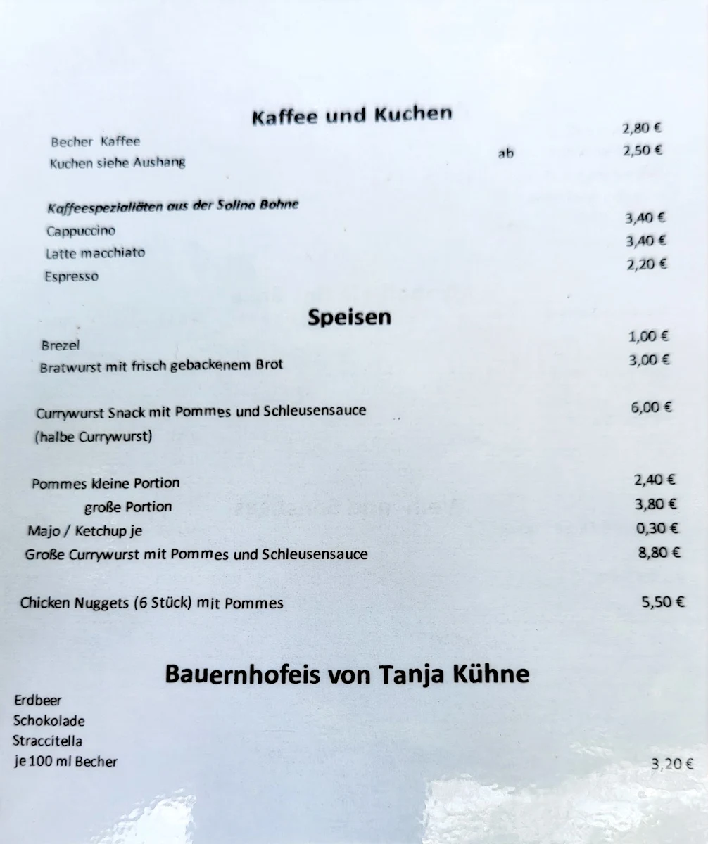Speisekarte, Schiffdorfer Stauschleuse - Heike Hauenschild