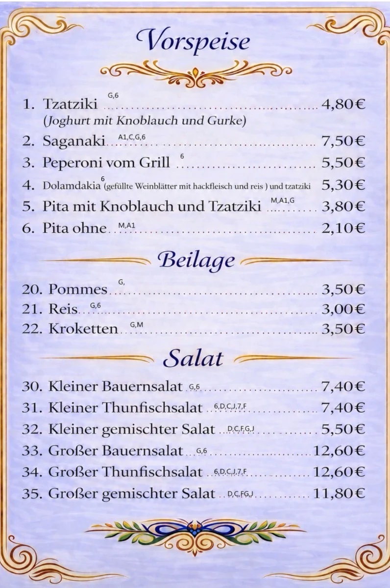 Speisekarte photo 1