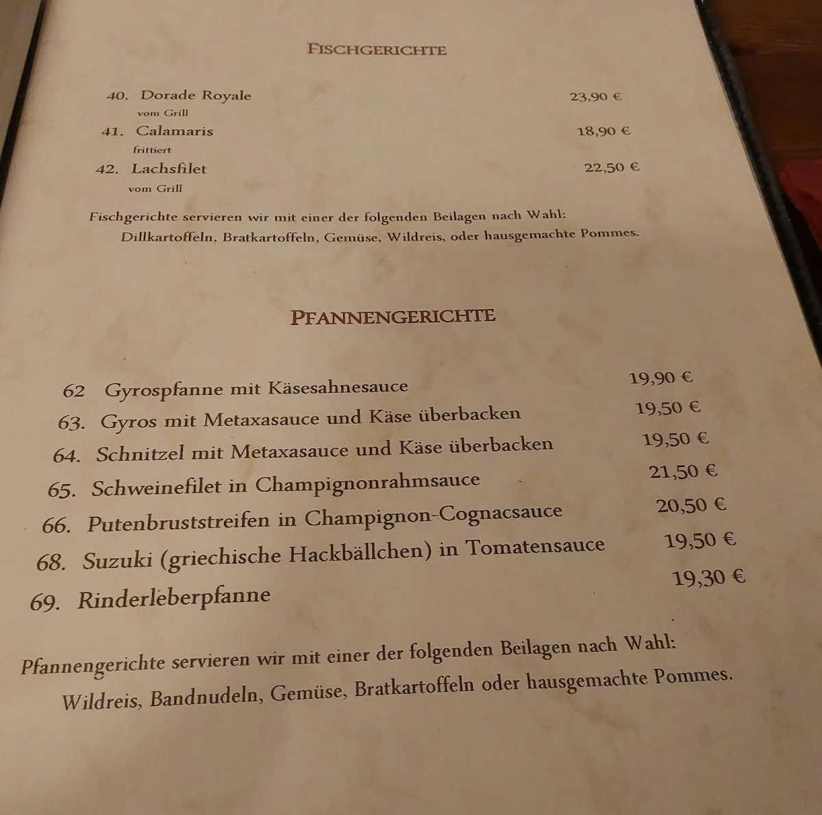 Speisekarte photo 1