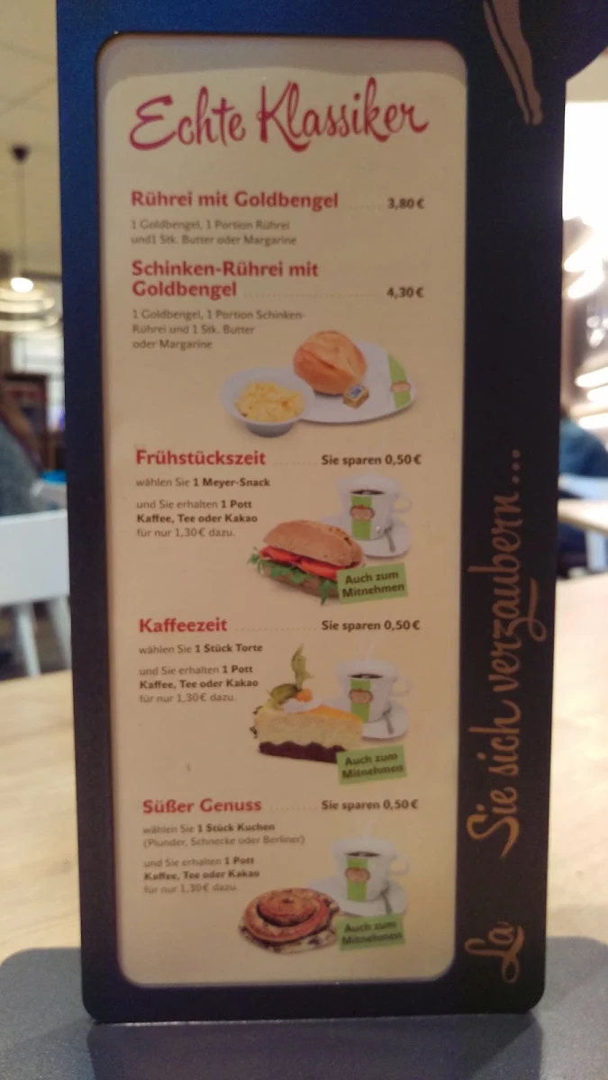 Speisekarte, Heidebäckerei Meyer