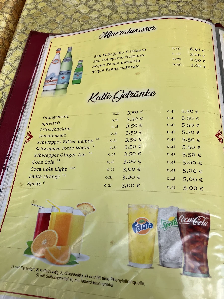 Speisekarte, Trattoria Da Gianni
