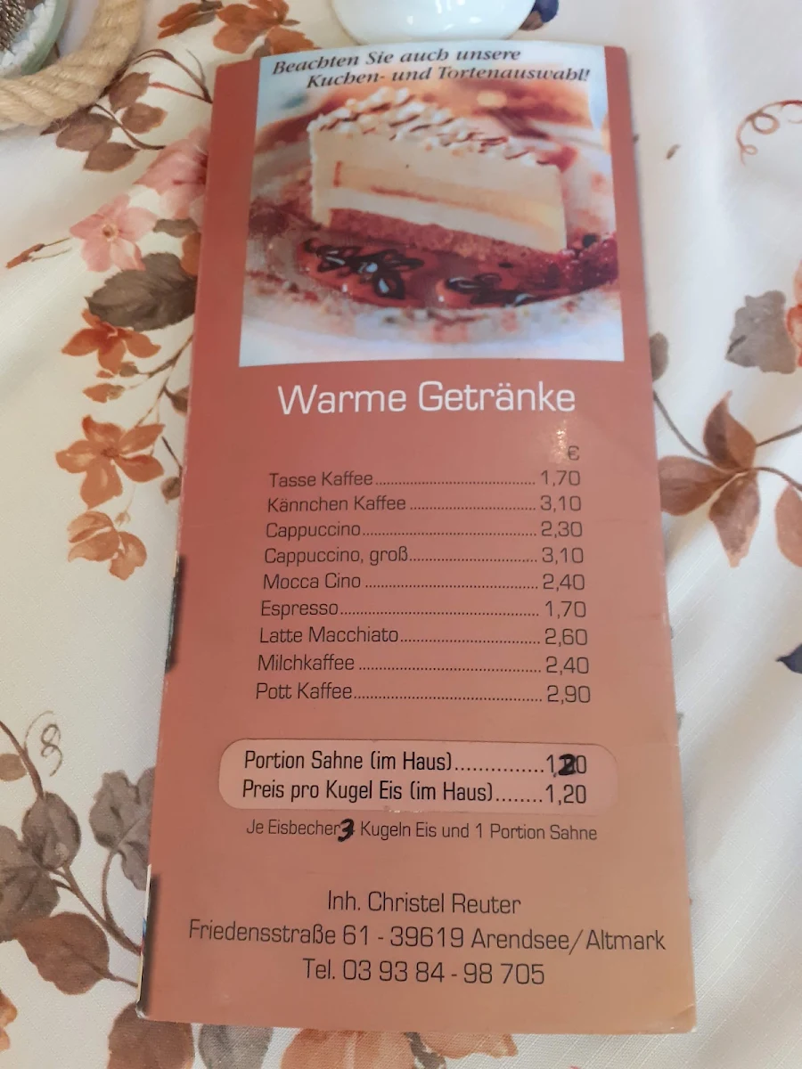 Speisekarte, Guzzo Gelato & Caffè UG