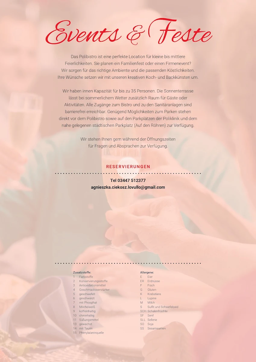 Speisekarte, Poli Bistro - Agnieszka Ciekosz-Lo Vullo