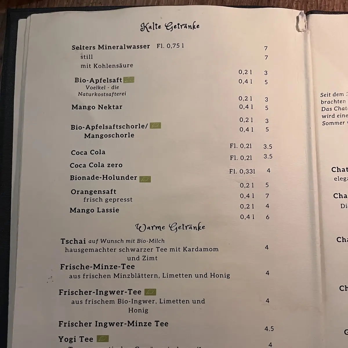 Speisekarte, Salamat