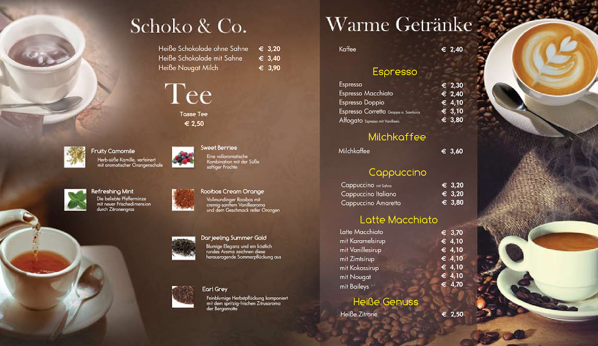 Speisekarte, Eiscafé Lucca Eppingen