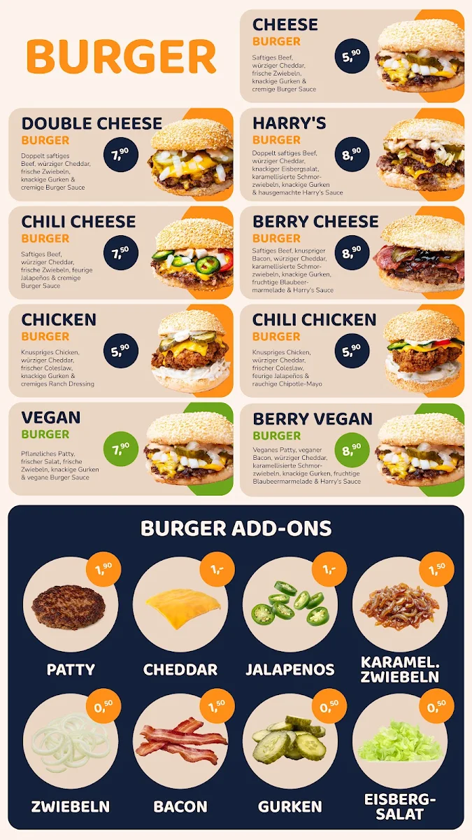 Speisekarte, Harry's Sliders