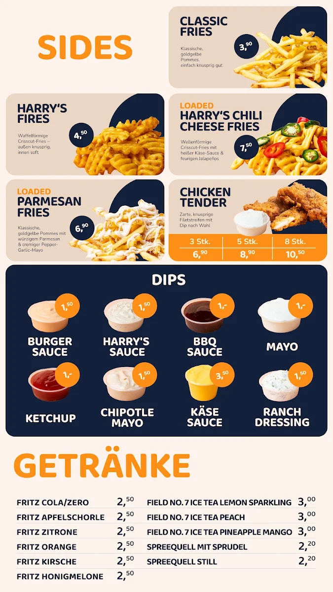 Speisekarte, Harry's Sliders