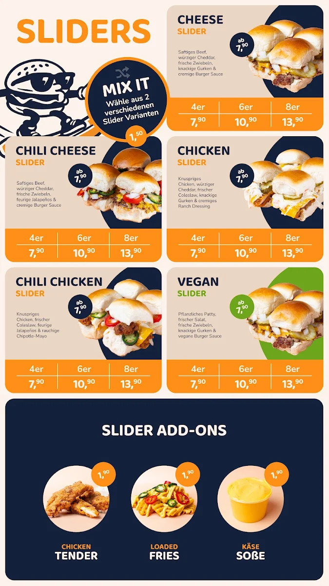 Speisekarte, Harry's Sliders