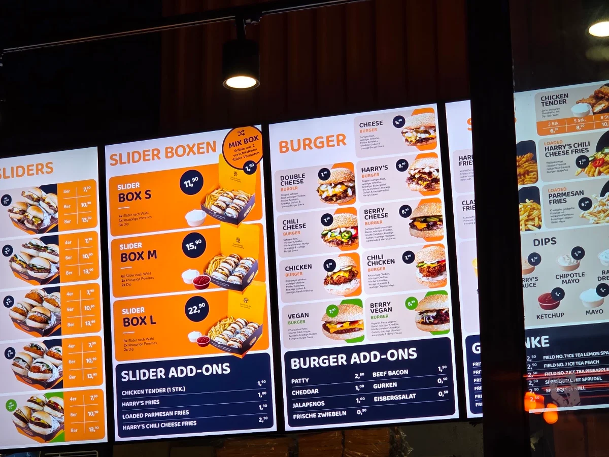 Speisekarte, Harry's Sliders