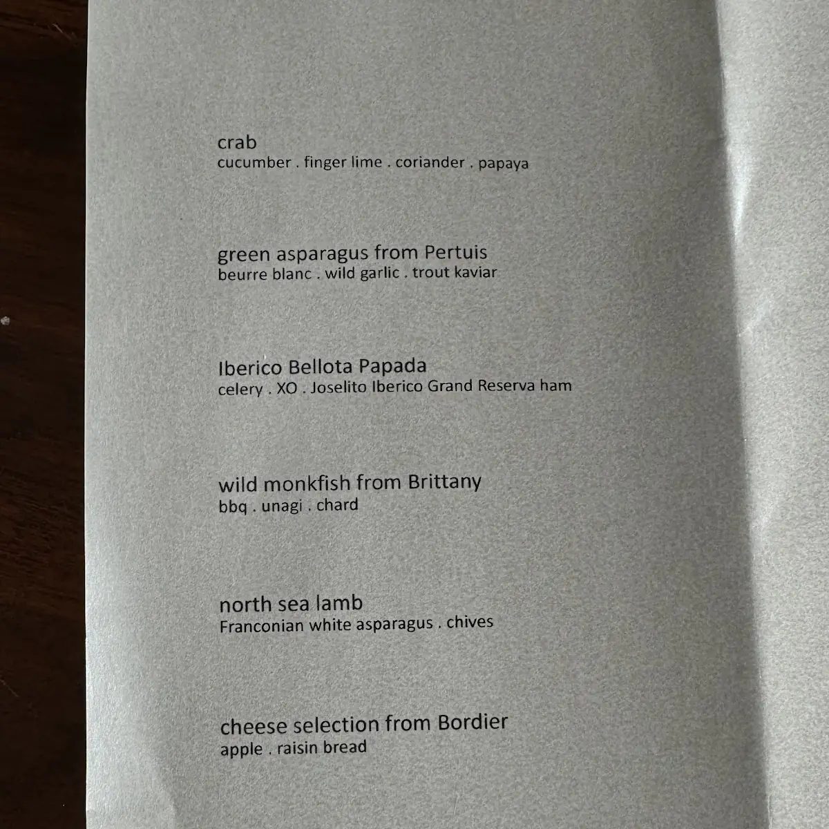 Speisekarte, Tim’s Kitchen