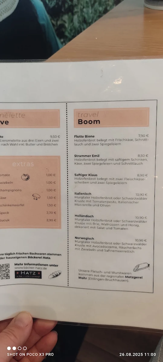 Speisekarte, Ettli Kaffee - Café Eggenstein