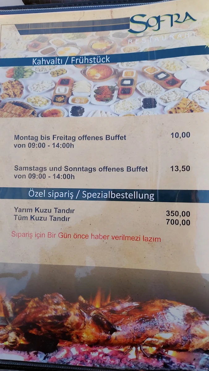 Speisekarte, Sofra
