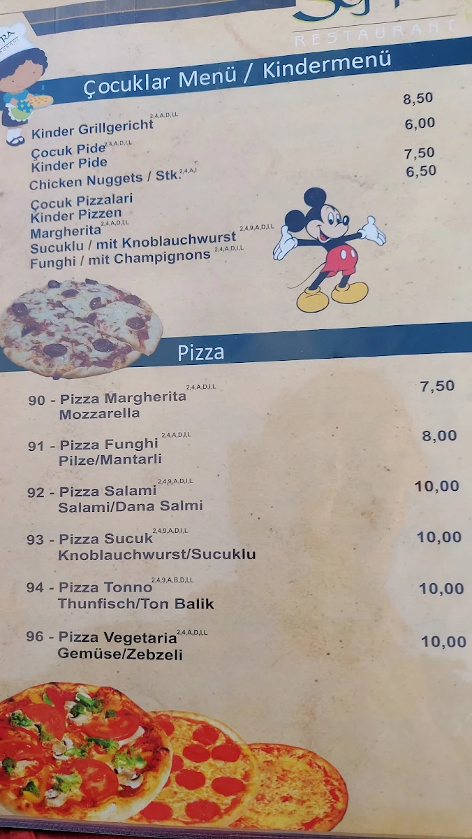 Speisekarte, Sofra