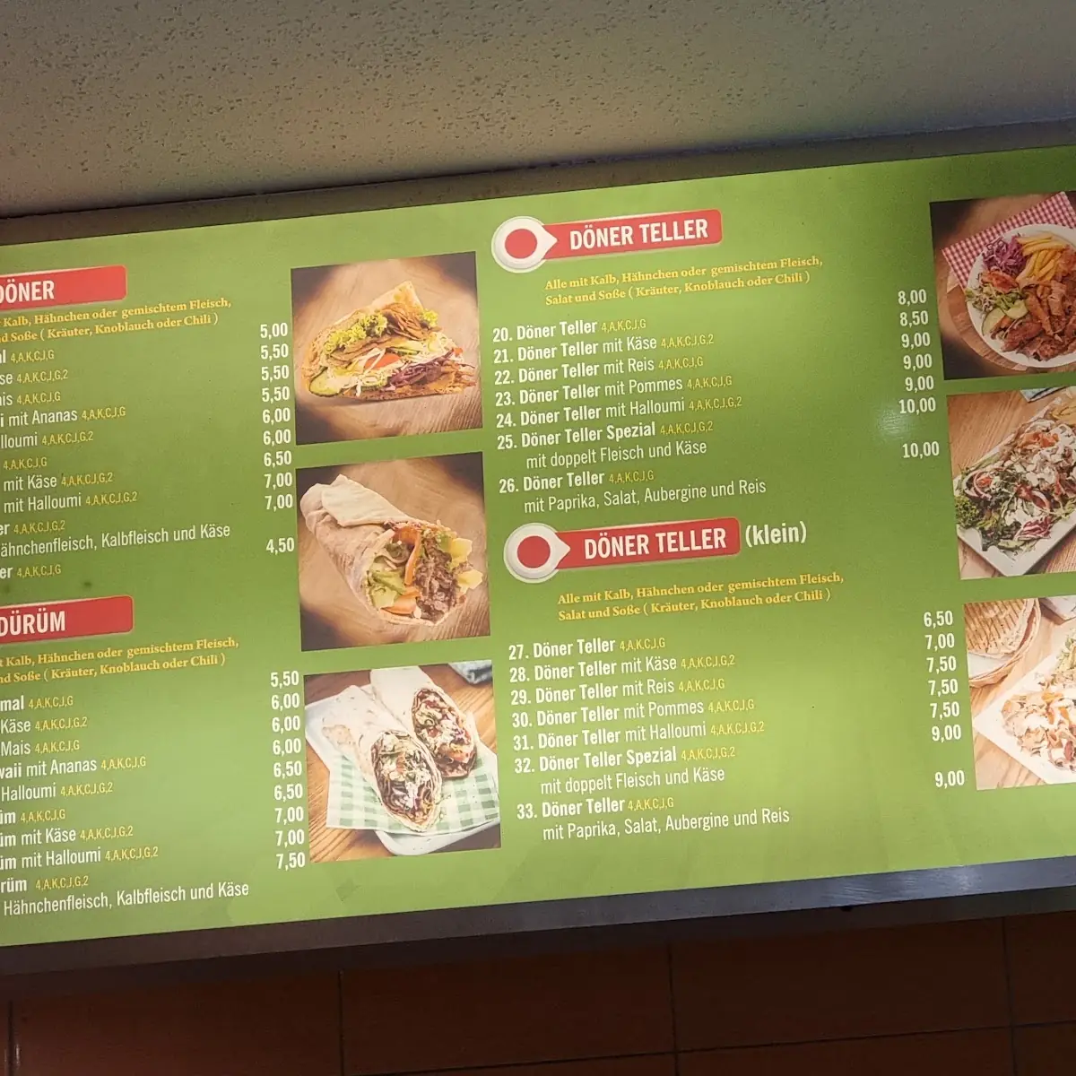 Speisekarte, Uslu Kebap Haus