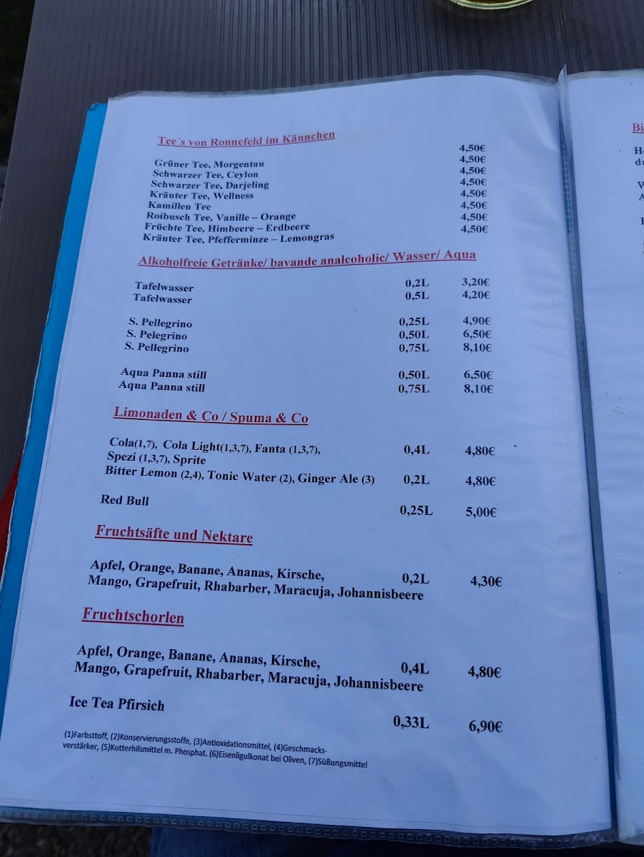 Speisekarte, Seebar Starnberg