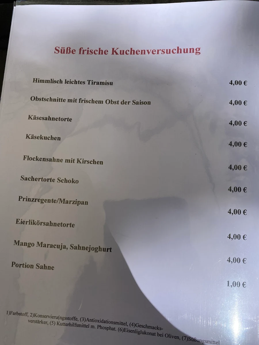 Speisekarte, Seebar Starnberg