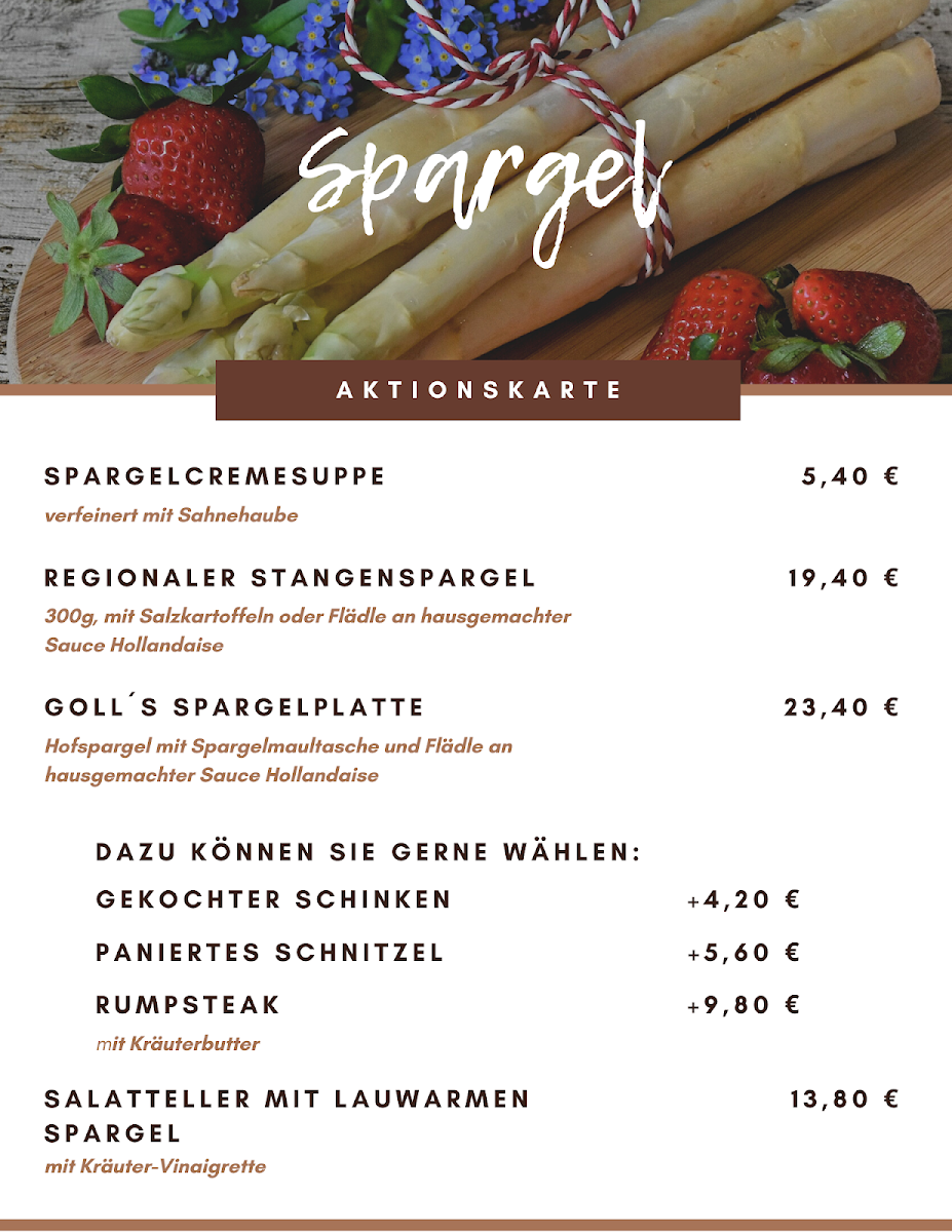 Speisekarte, Dietrich Werner Goll GmbH