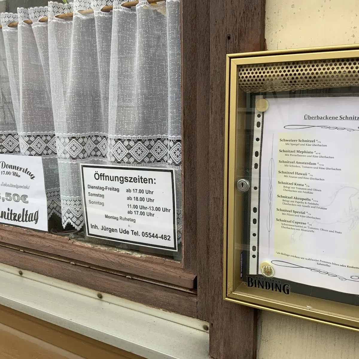 Speisekarte, Gaststätte Ude "Zum Weißen Roß"