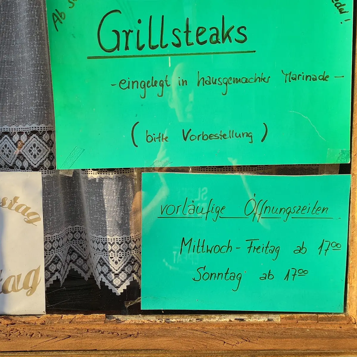 Speisekarte, Gaststätte Ude "Zum Weißen Roß"