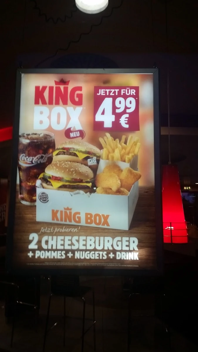 Speisekarte, Burger King Nürnberg