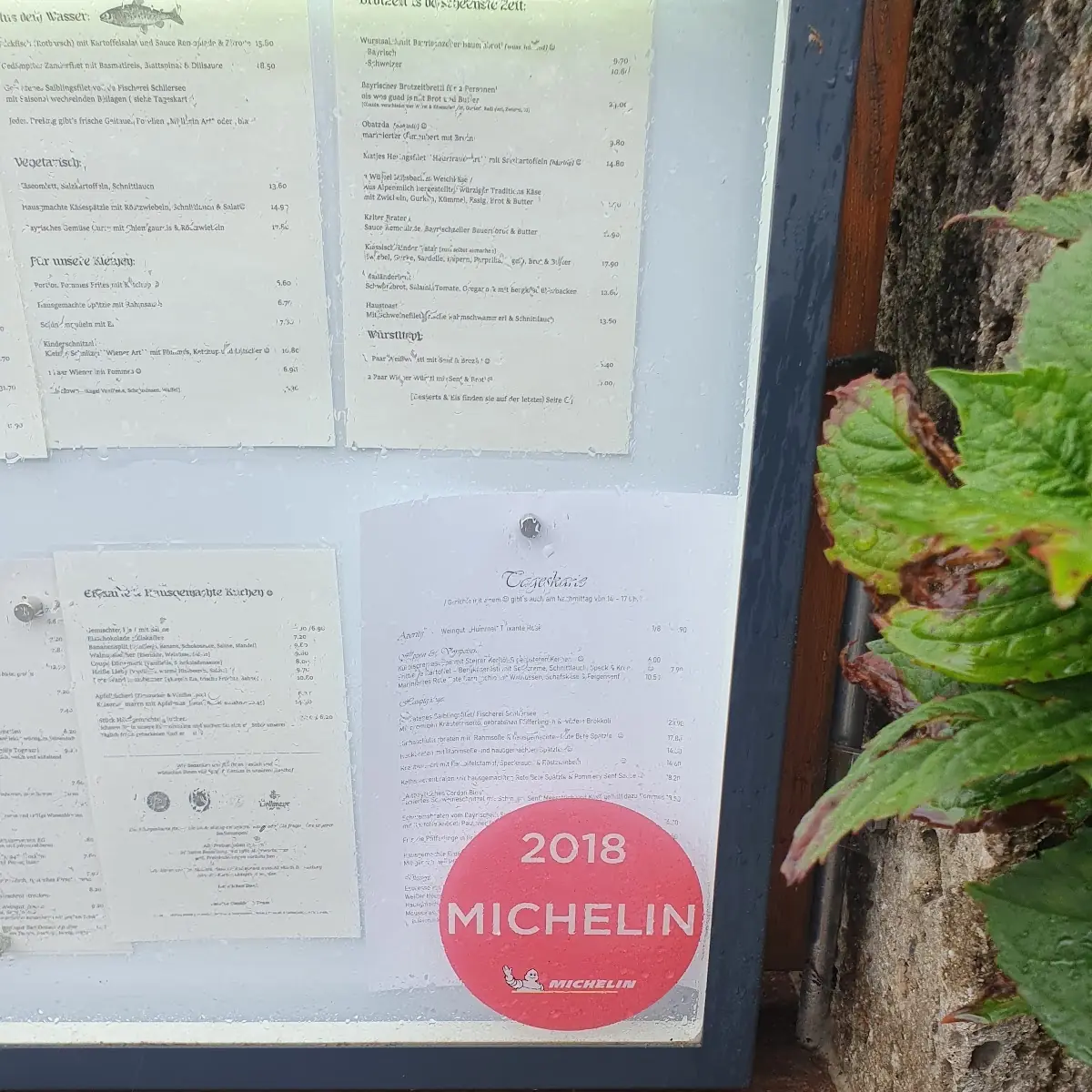 Speisekarte, Postgasthof Rote Wand