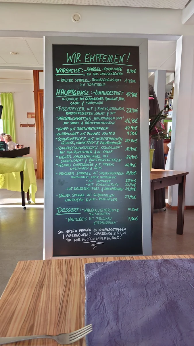 Speisekarte, Bootshaus Blumenthal Restaurant mit Weserblick