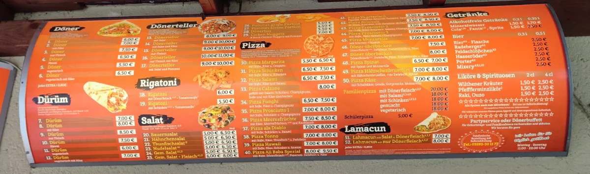 Speisekarte, Alibaba Kebap Wilthen