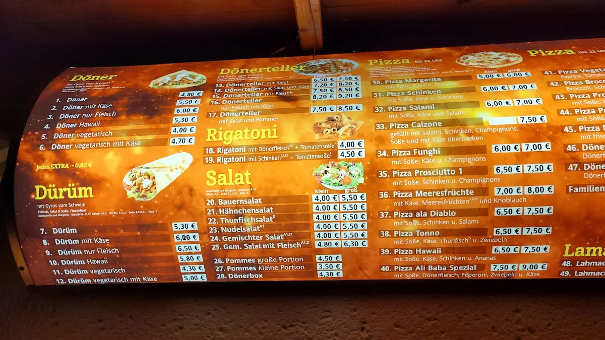 Speisekarte, Alibaba Kebap Wilthen