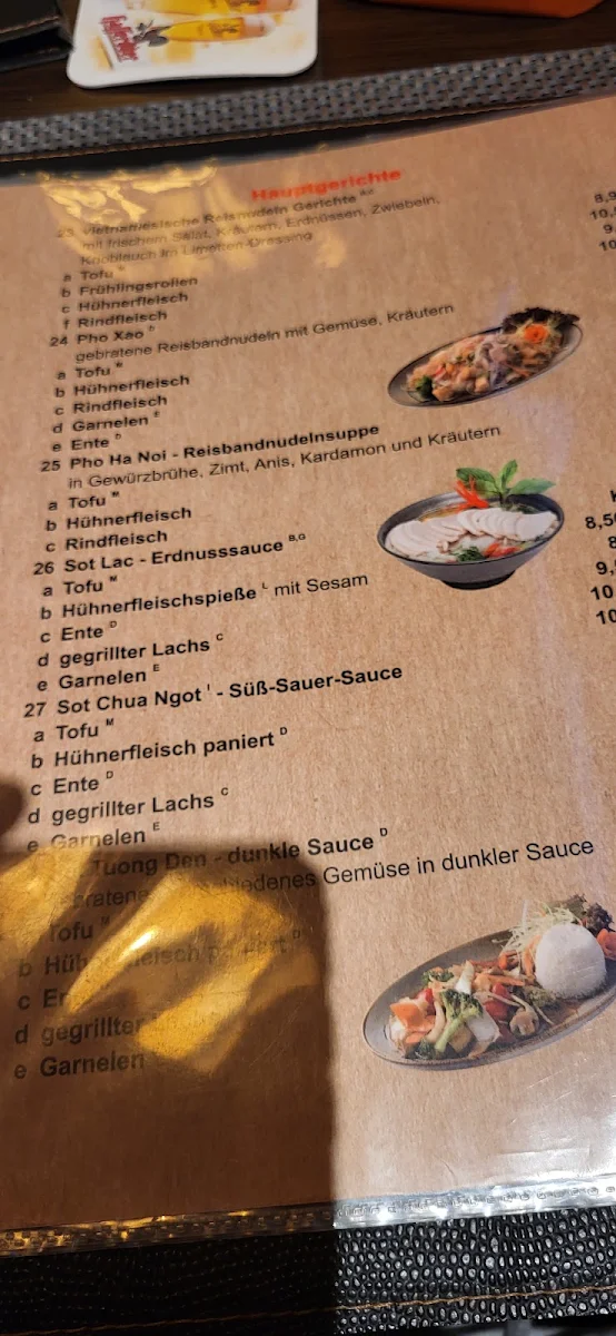 Speisekarte, Vietnam Restaurant