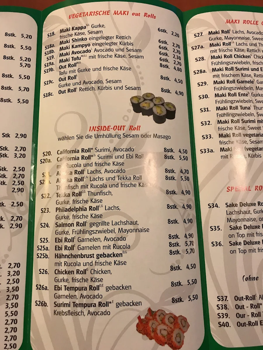 Speisekarte, Vietnam Restaurant