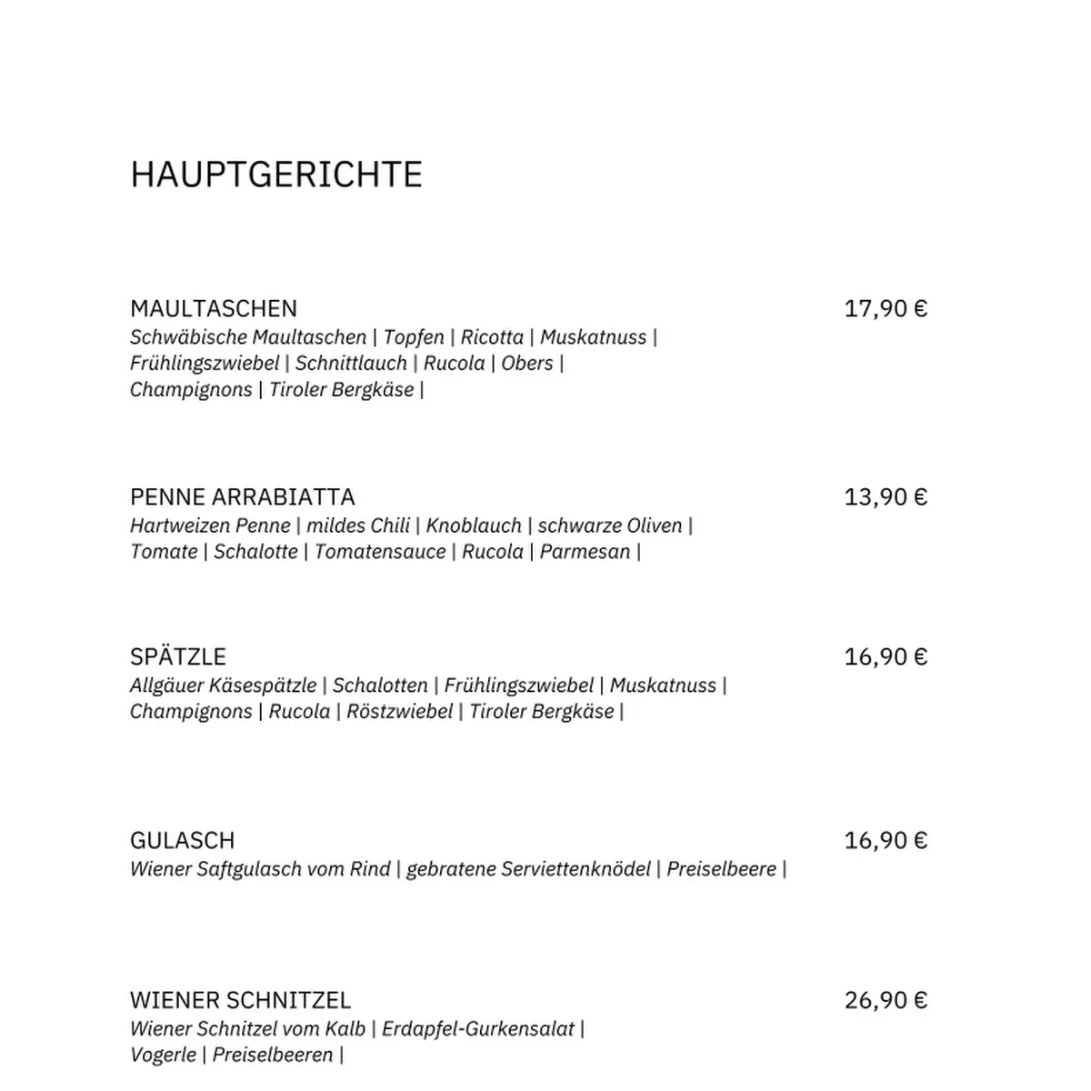 Speisekarte photo 5