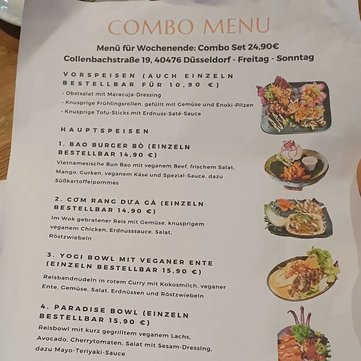Speisekarte, To1980 Vegan - Pempelfort Düsseldorf