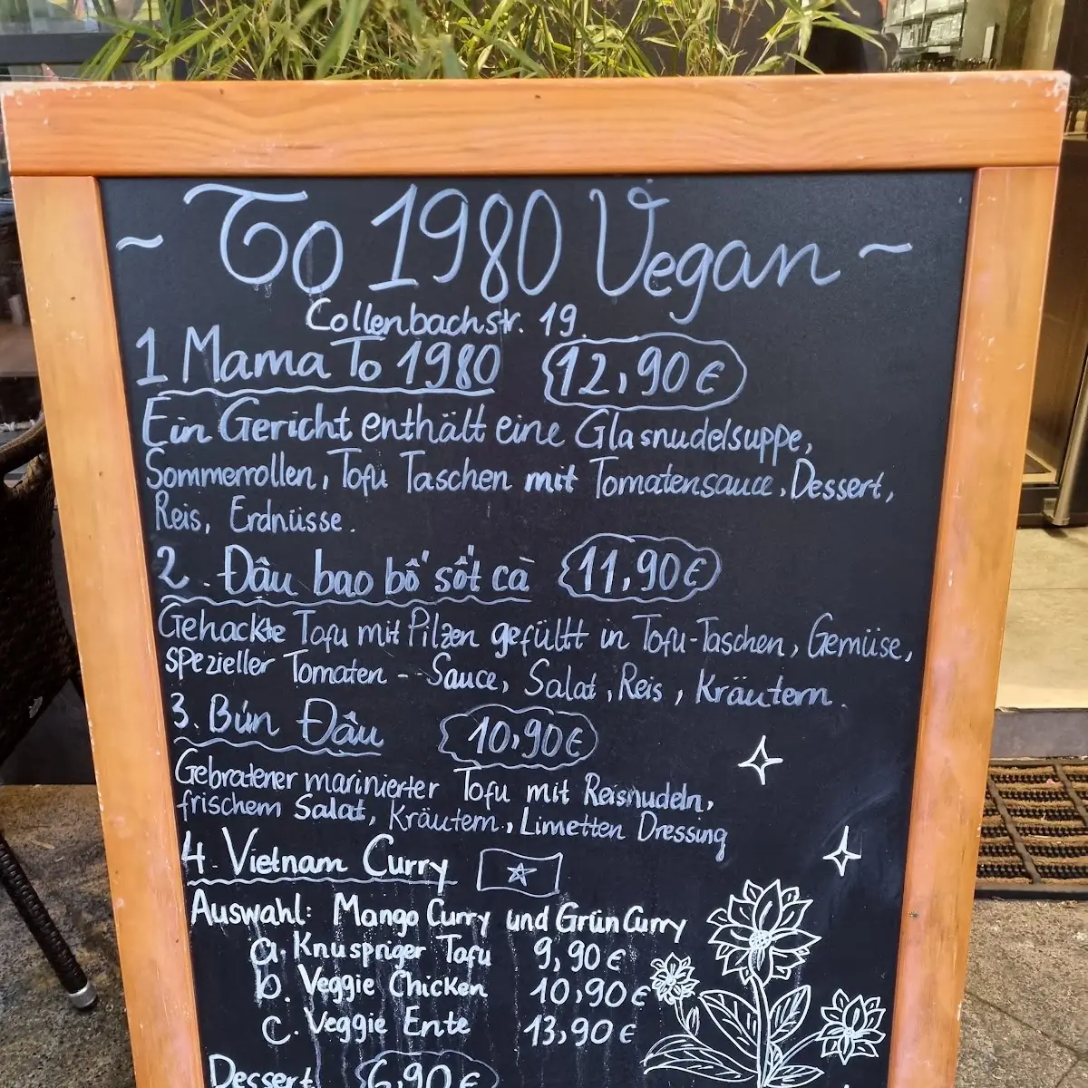 Speisekarte, To1980 Vegan - Pempelfort Düsseldorf