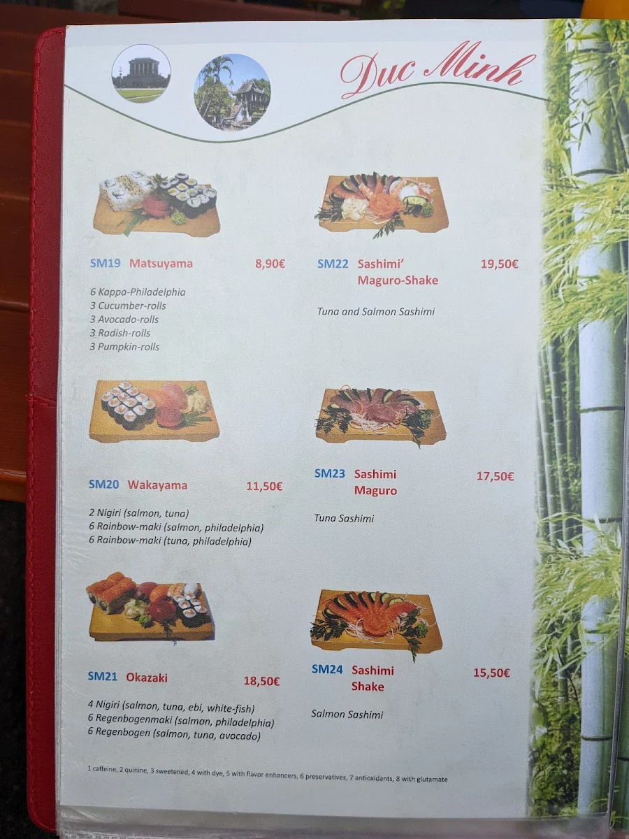 Speisekarte, Ducminh Restaurant