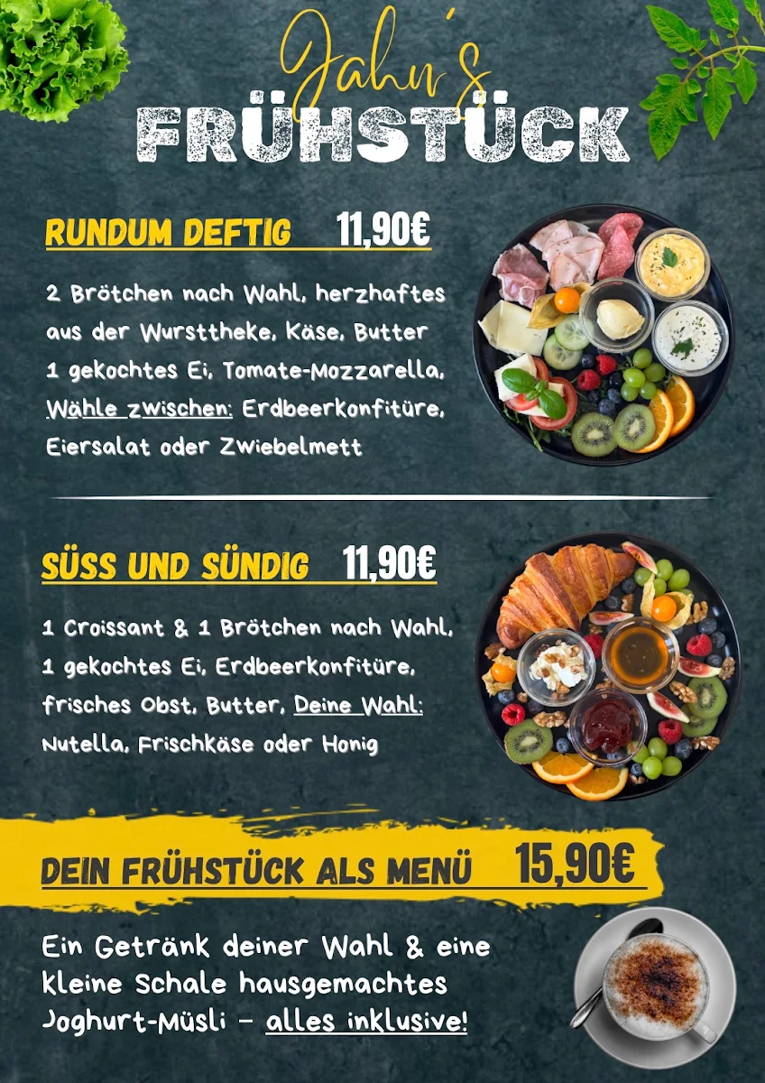 Speisekarte, Bäckerei & Konditorei Jahn Inh. Ines Jahn