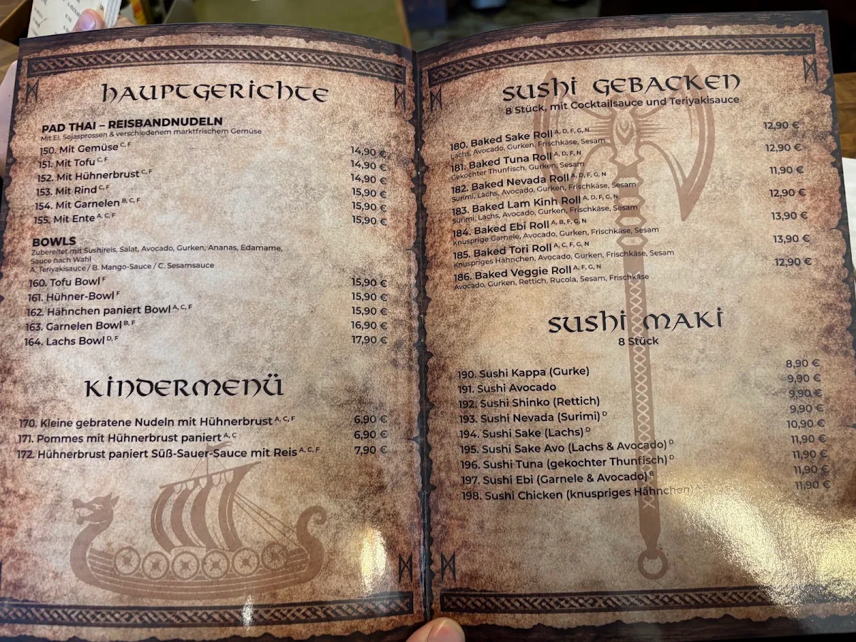 Speisekarte, ASGARD - Asiatische Küche