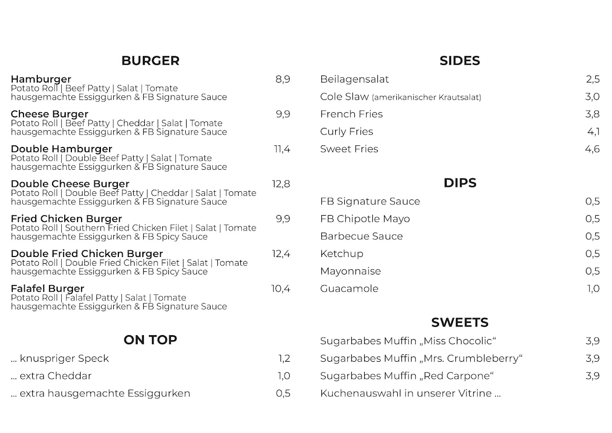 Speisekarte, Fat Butcher