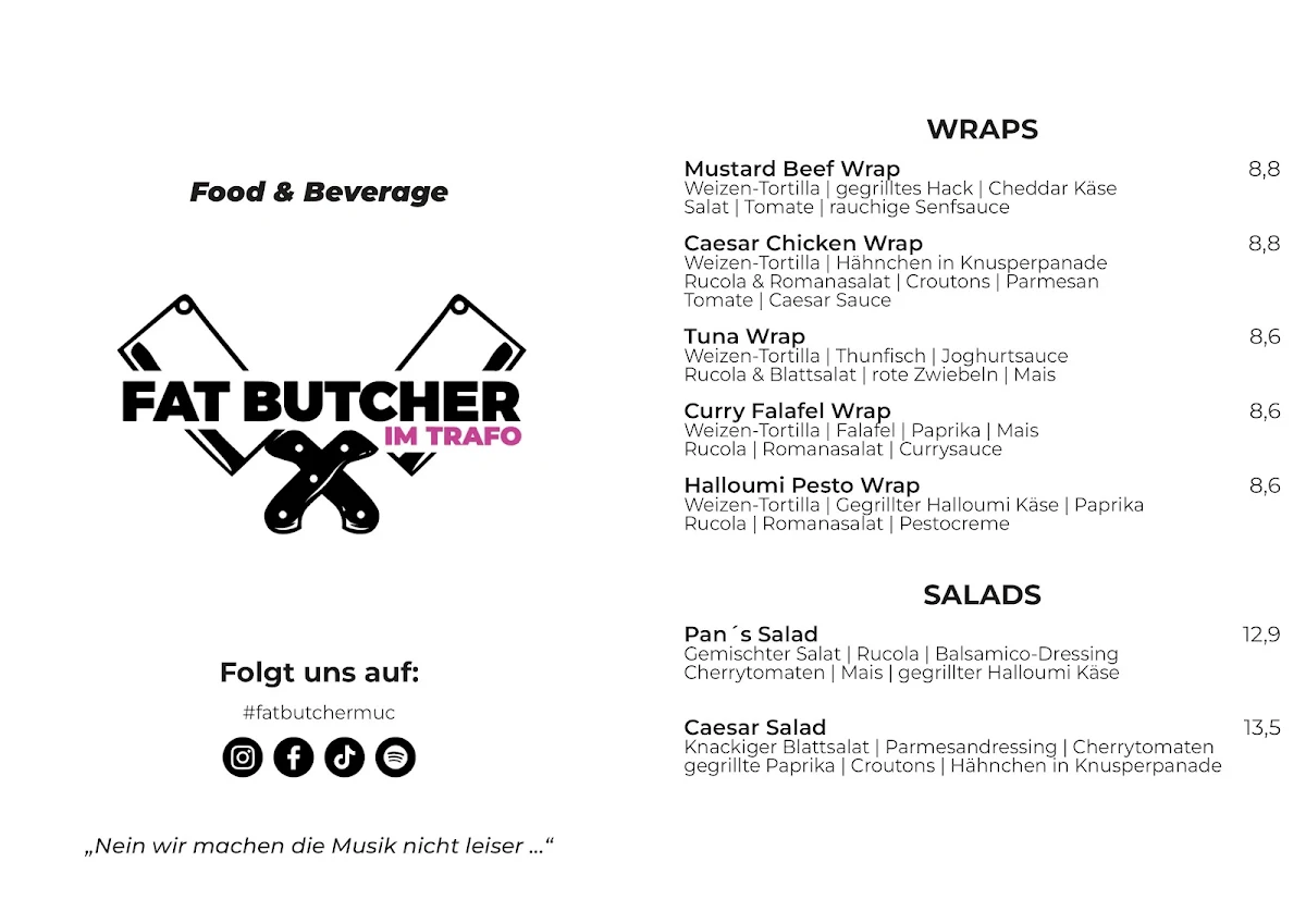 Speisekarte, Fat Butcher