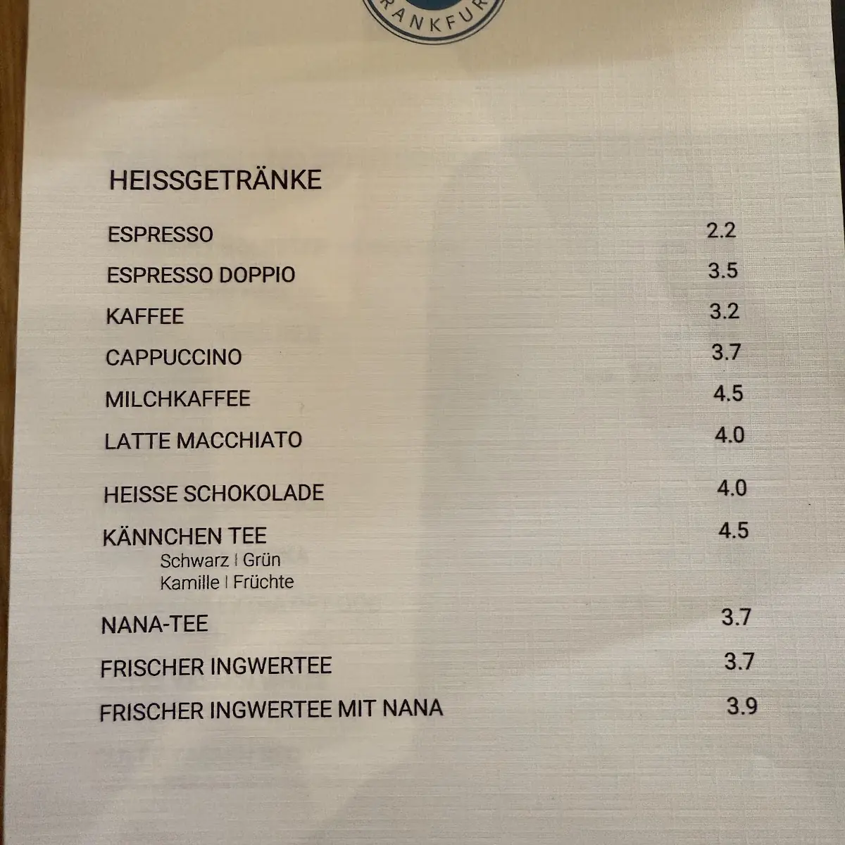 Speisekarte, Life Deli