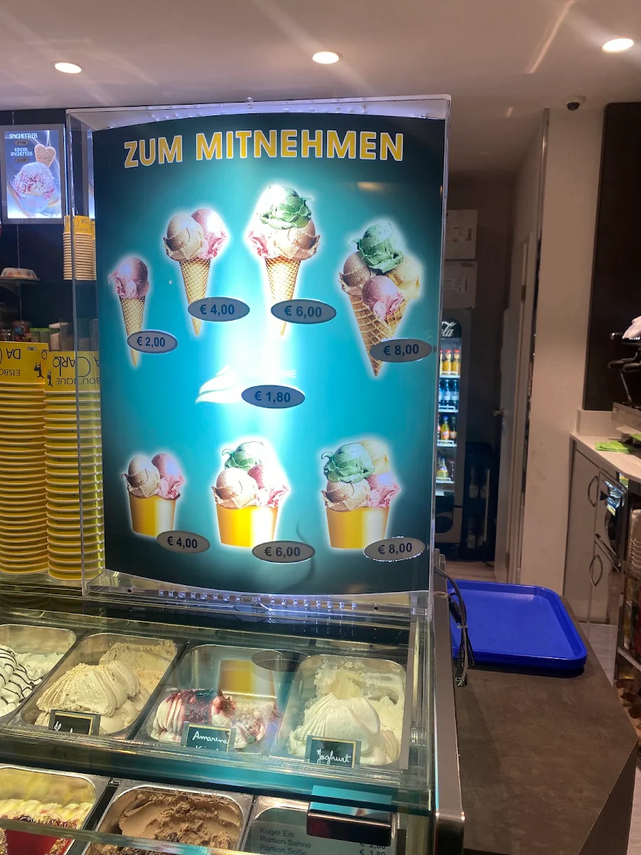 Speisekarte, Eisboutique Da Carlo