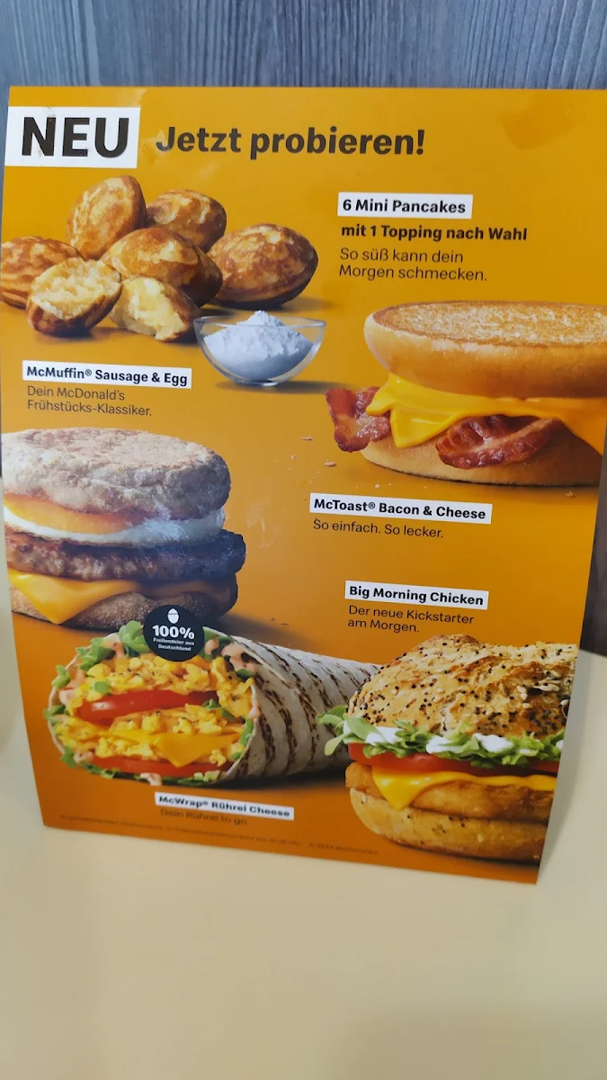 Speisekarte, McDonald's