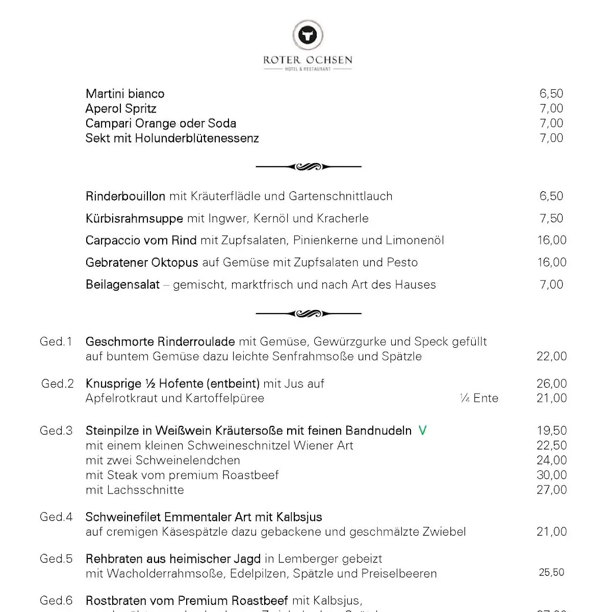 Speisekarte photo 1