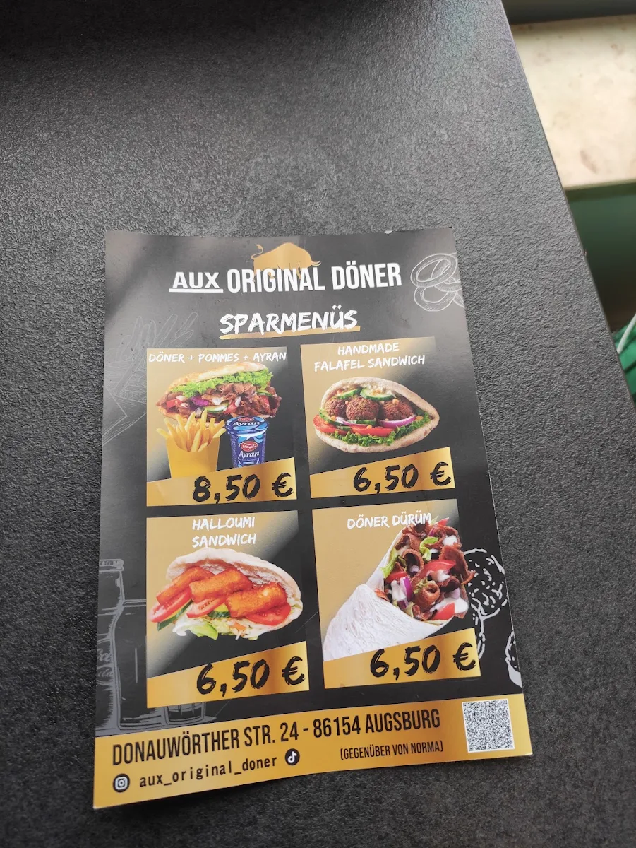 Speisekarte, Aux Original Döner