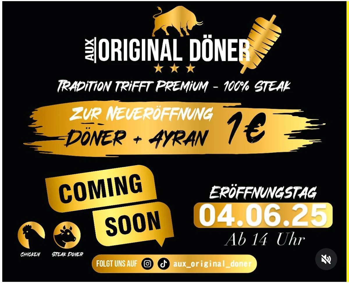 Speisekarte, Aux Original Döner