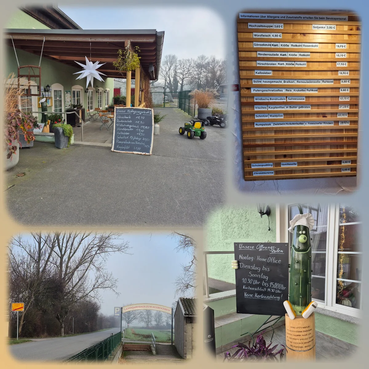 Speisekarte, Landgasthaus zum Auerochsen
