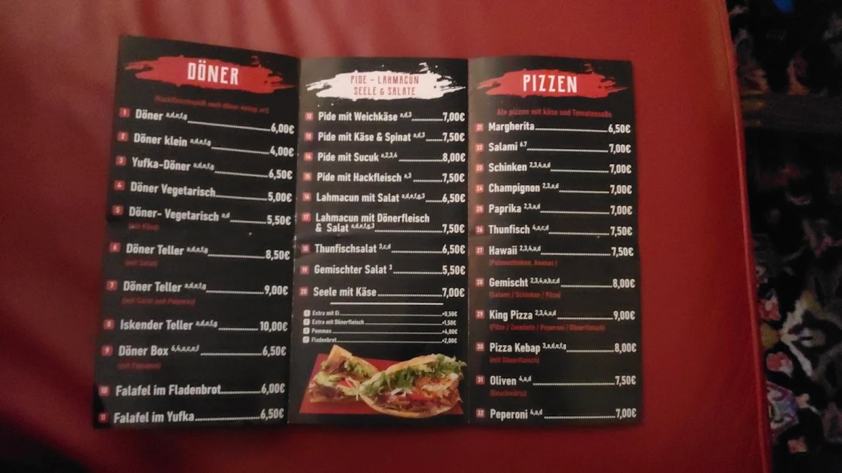 Speisekarte, King Kebap