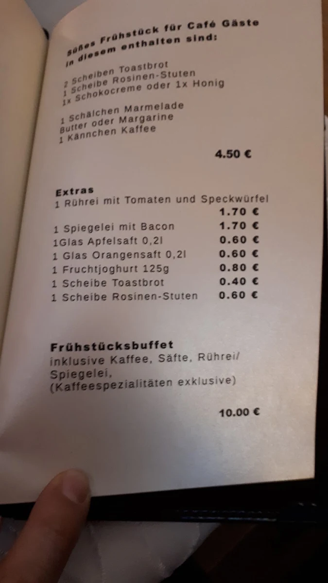Speisekarte, Café Josef - Frühstück, Kaffee und Kuchen in Eichwalde