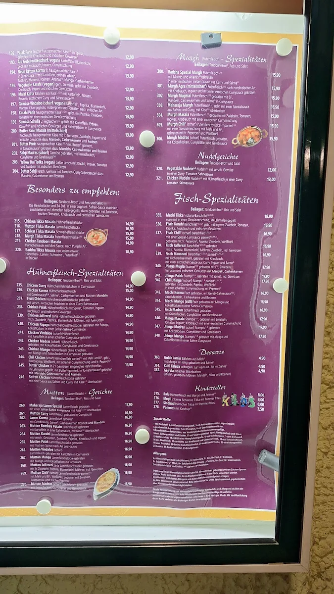 Speisekarte, Badsha