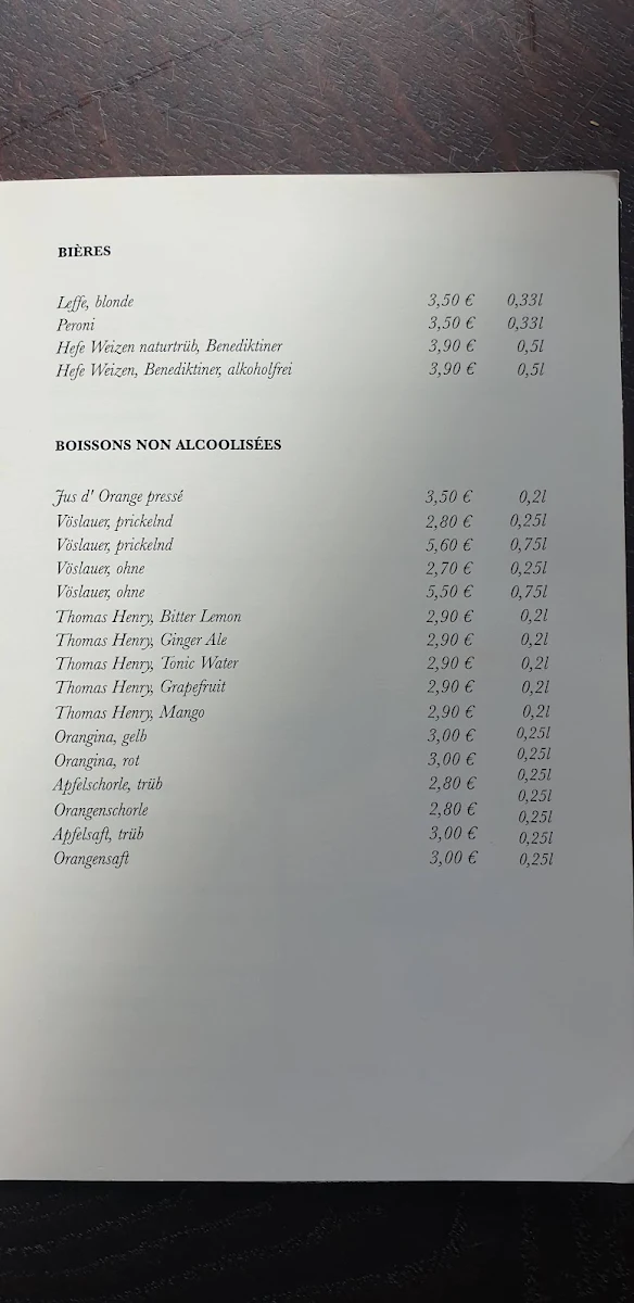 Speisekarte, Philine Boulangerie Française