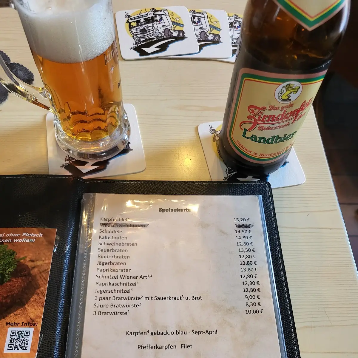 Speisekarte, Gasthaus Chausseehaus